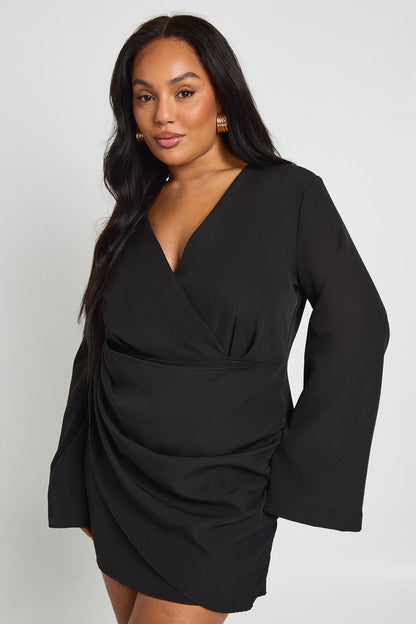 Plus Wrap Front Blazer Dress