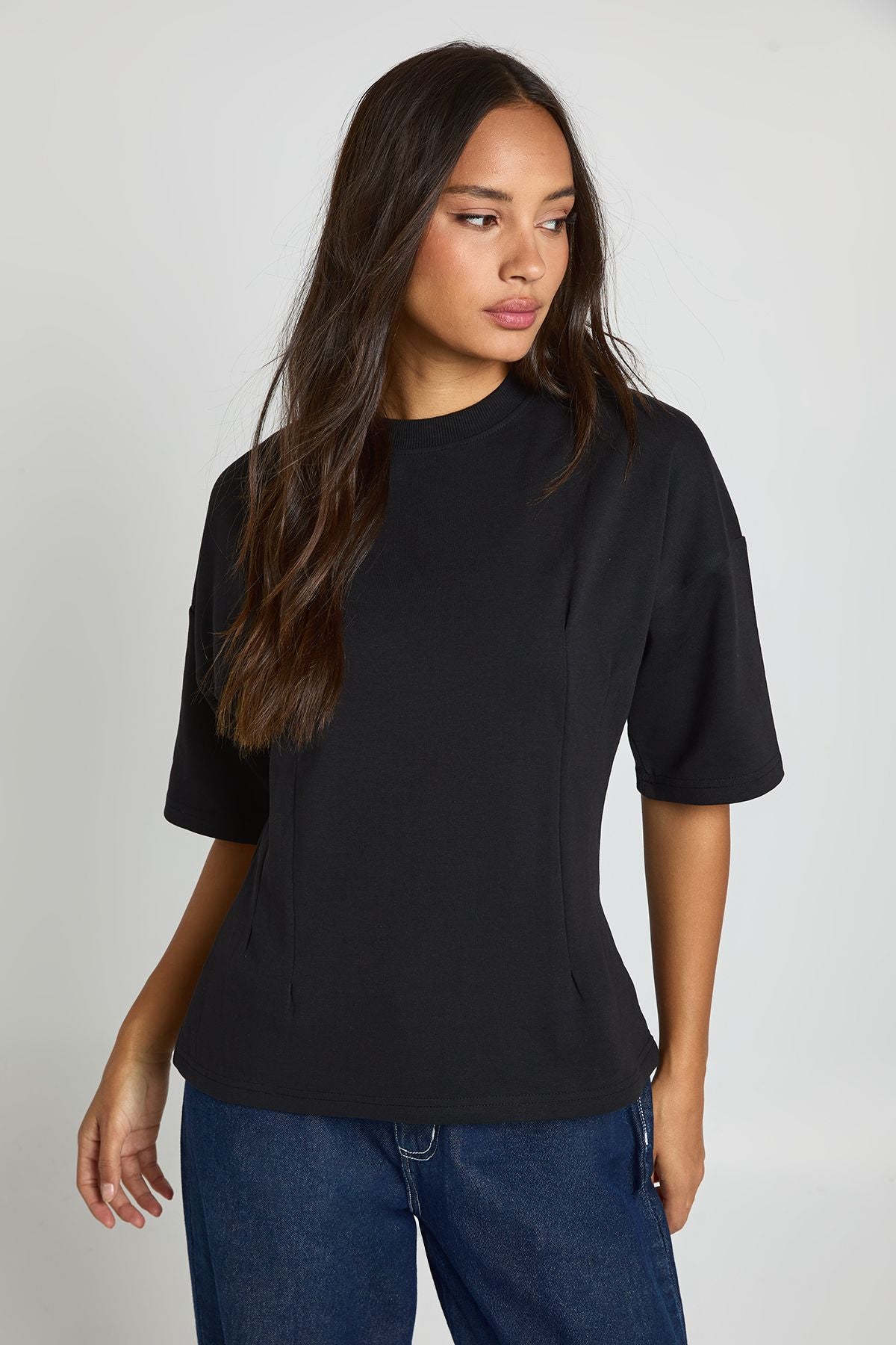 Interlock Boxy Tucked Waist Detail T-Shirt