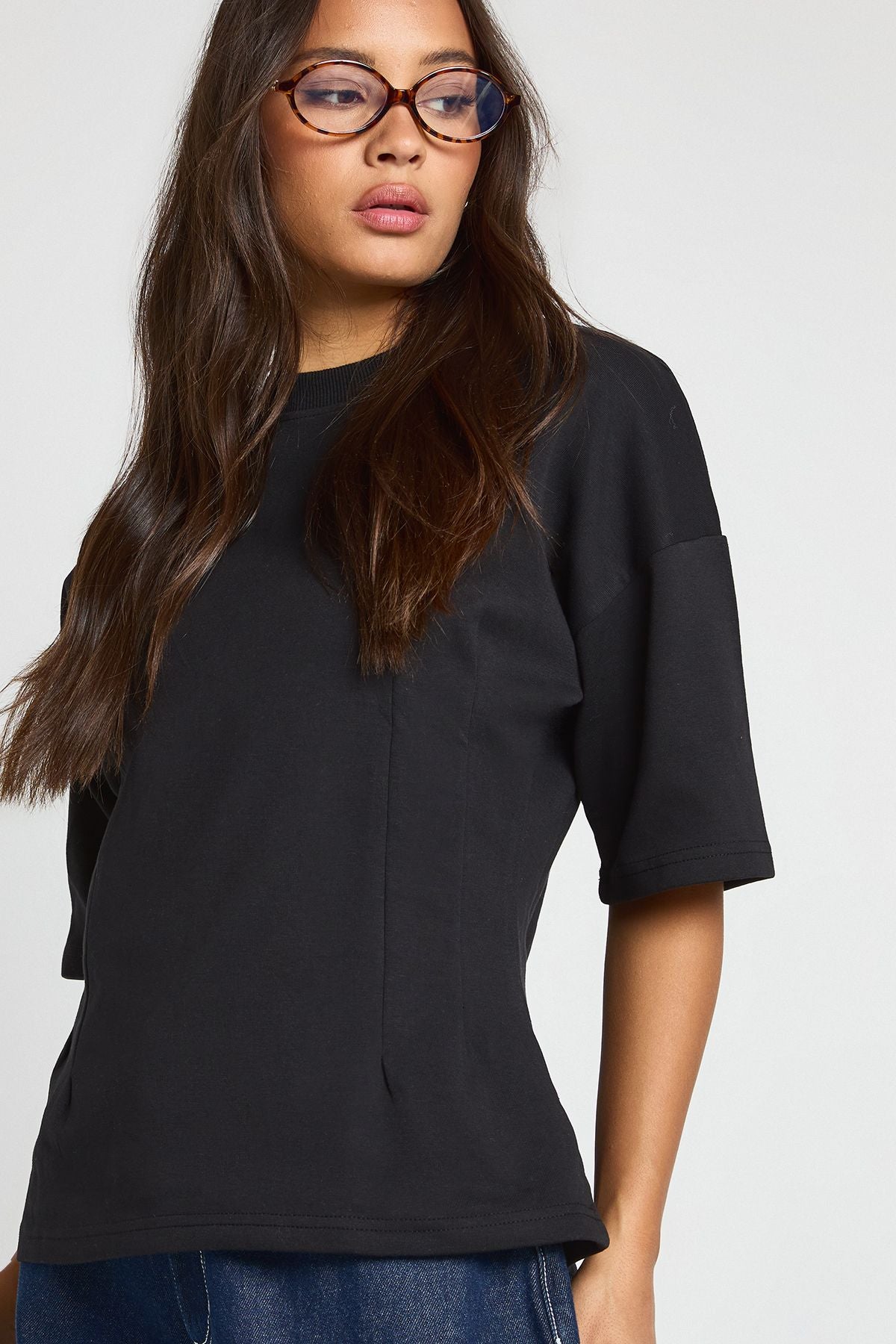 Interlock Boxy Tucked Waist Detail T-Shirt