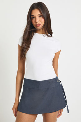 Tailored Buckle Detail Skort