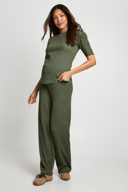 Maternity Textured Plisse T-Shirt