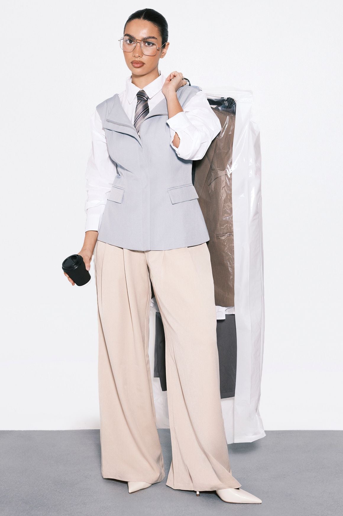 Boohoo Basics Tailored Wide Leg Trouser