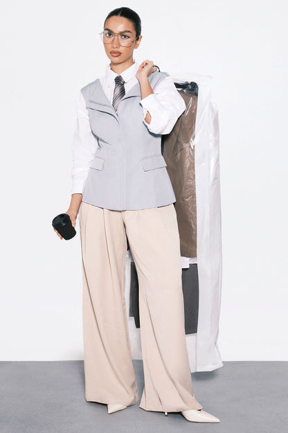 Boohoo Basics Tailored Wide Leg Trouser