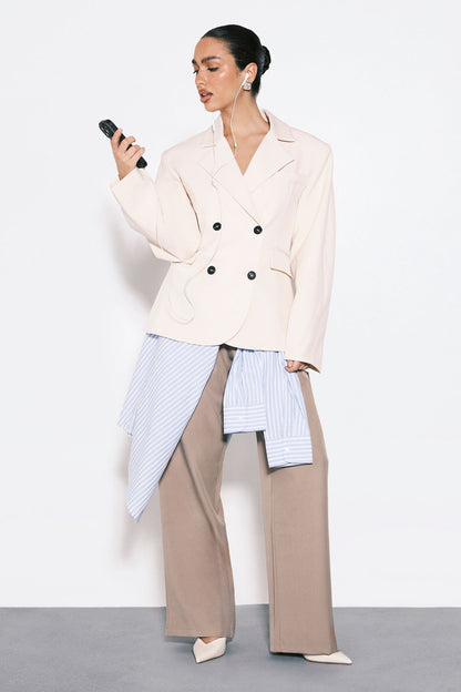 Boohoo Basics Tailored Wide Leg Trouser