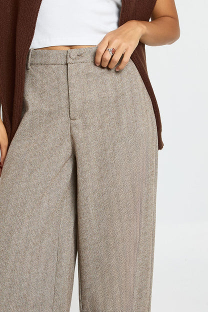Herringbone Wide Leg Trouser