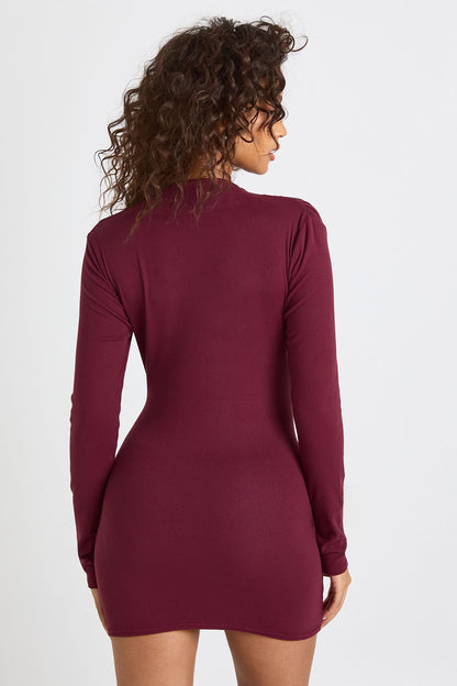 Super Soft Long Sleeve Ruched Mini Dress