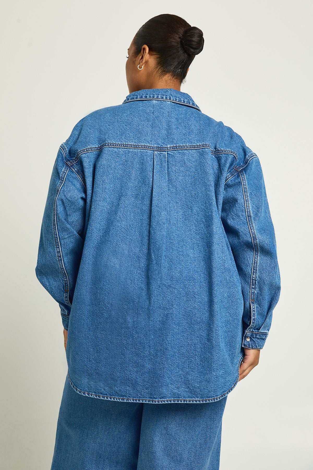 Plus Oversized Denim Shirt