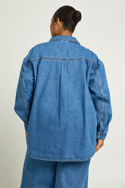 Plus Oversized Denim Shirt
