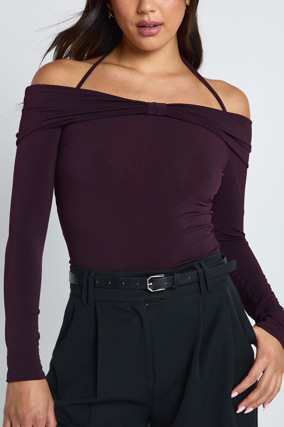Slinky Bow Bardot Detail Top