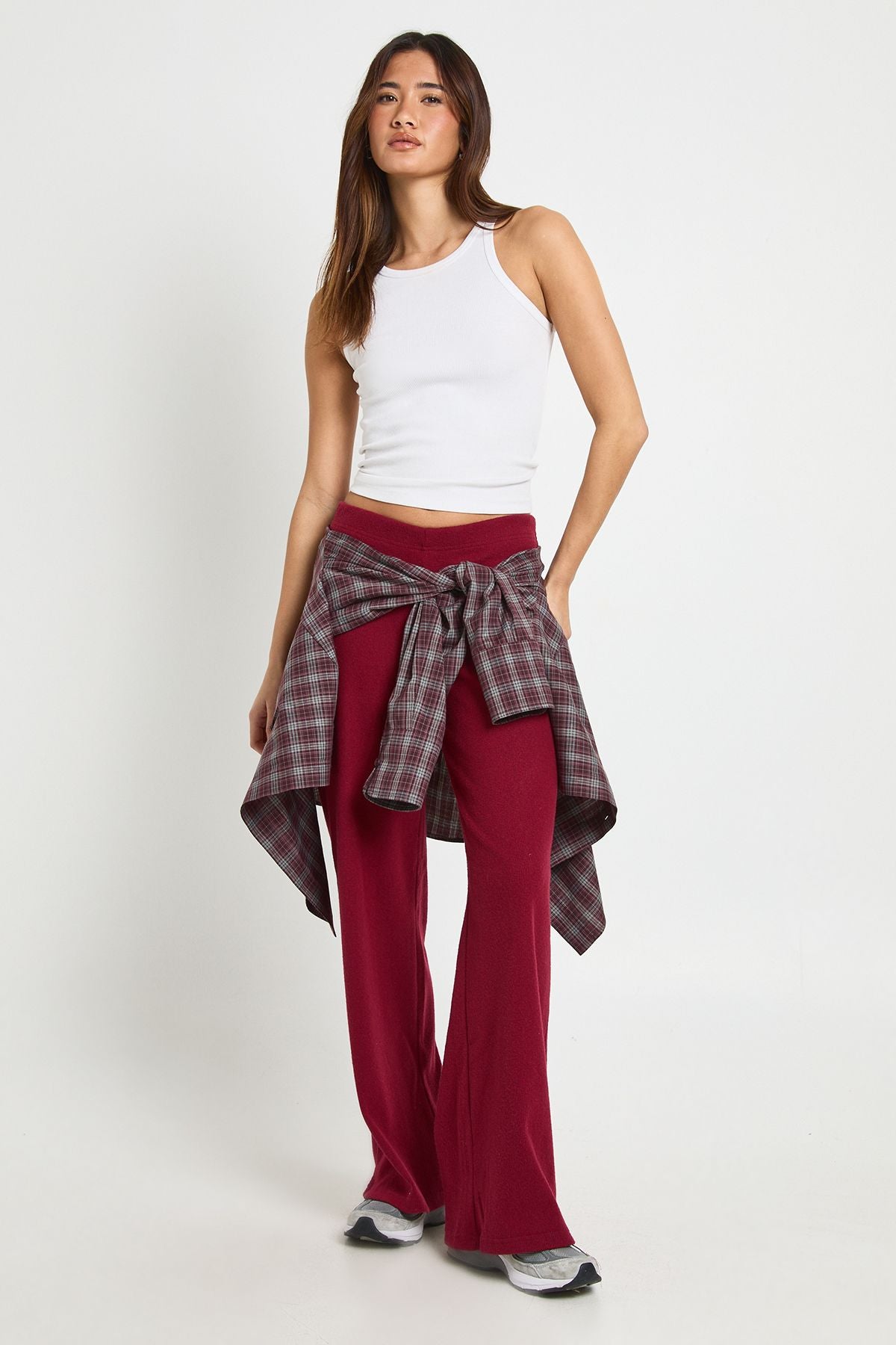 Brushed Rib Wide Leg Trouser
