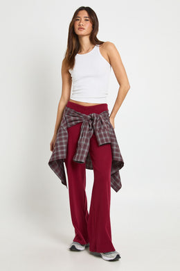 Brushed Rib Wide Leg Trouser