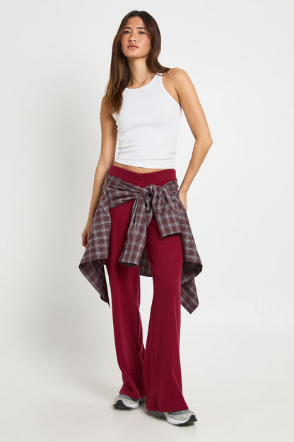 Brushed Rib Wide Leg Trouser