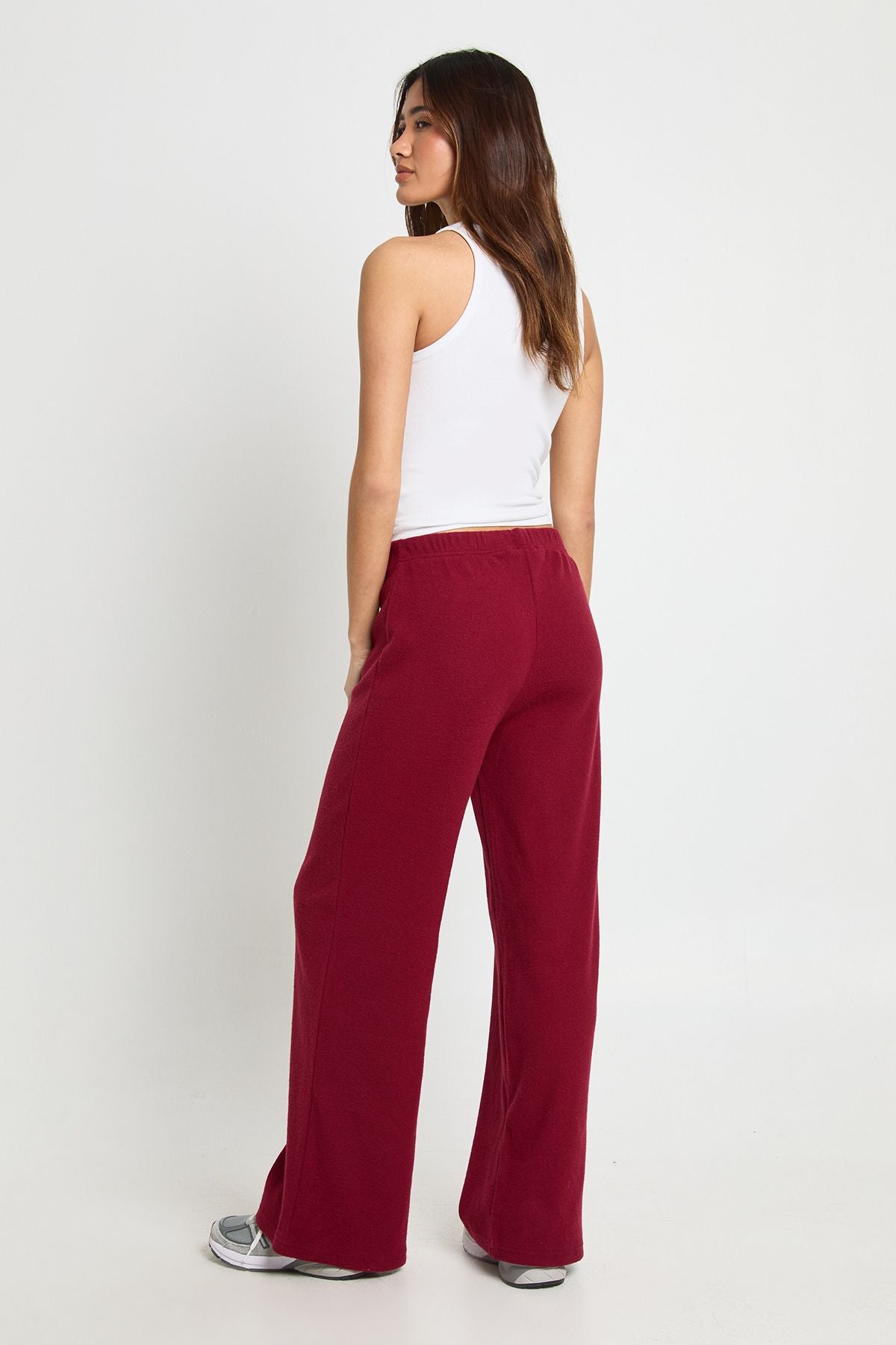 Brushed Rib Wide Leg Trouser