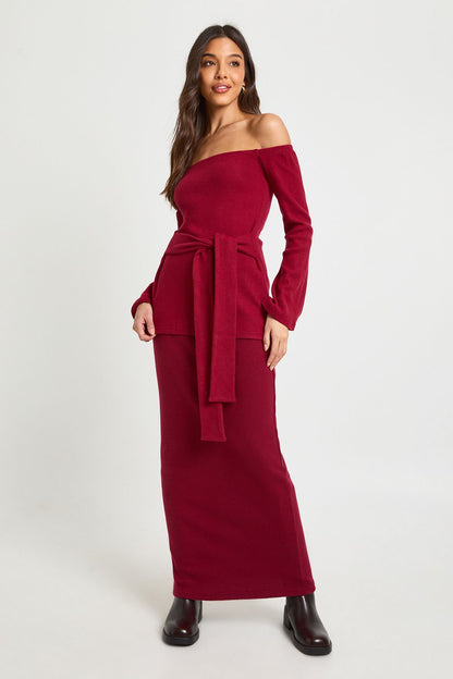 Brushed Rib Maxi Skirt