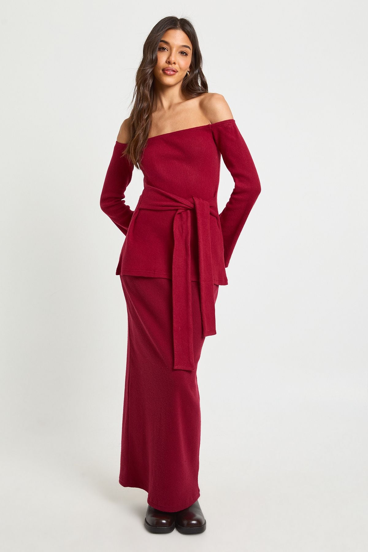 Brushed Rib Maxi Skirt