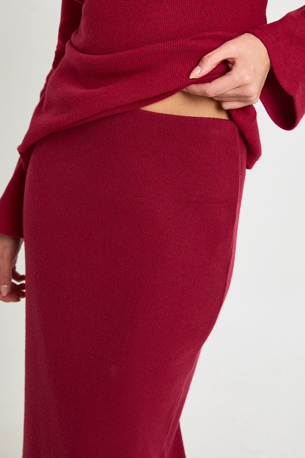Brushed Rib Maxi Skirt