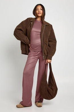 Maternity Stripe Long Sleeve Top And Trouser Set