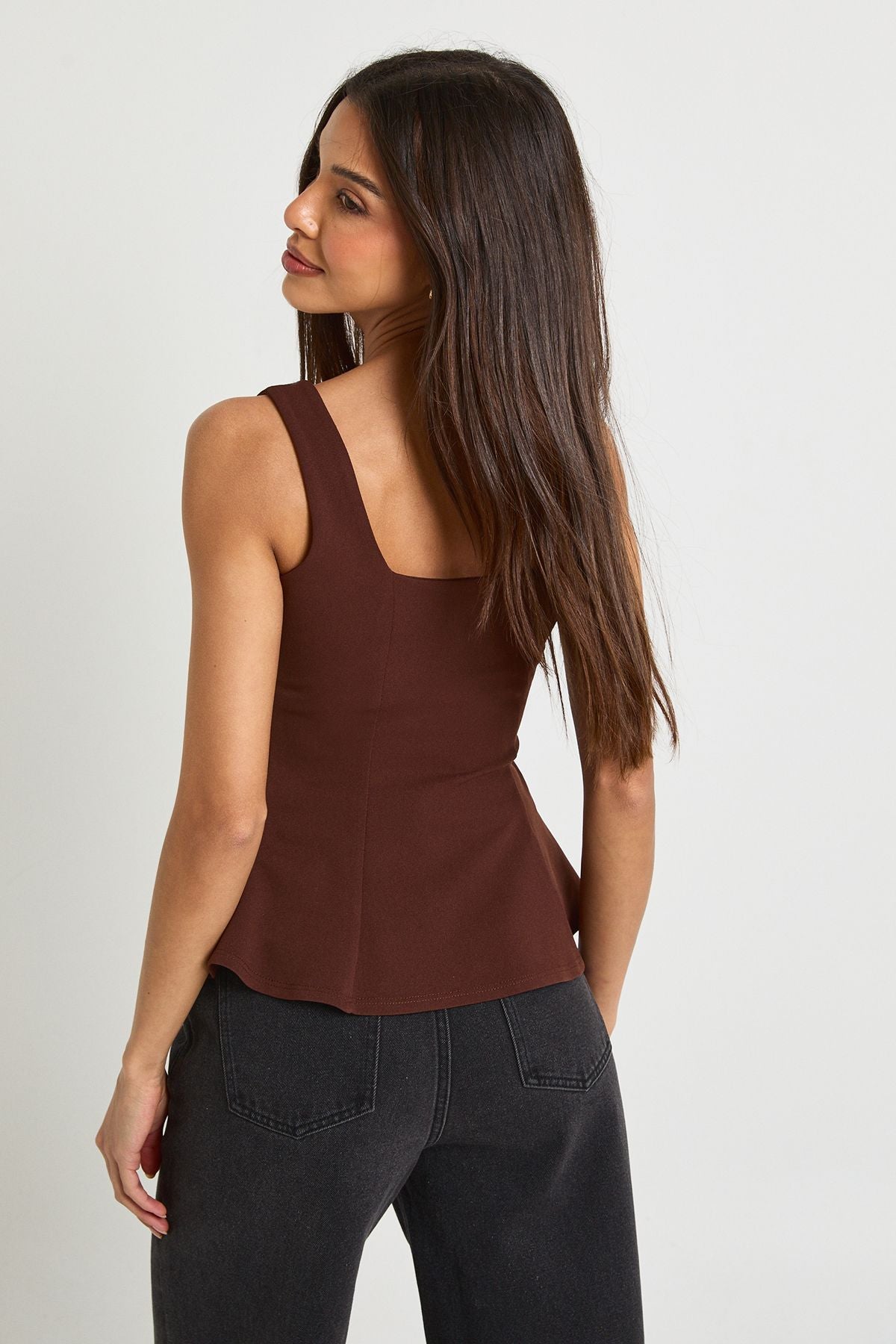 Scoop Neck Peplum Top