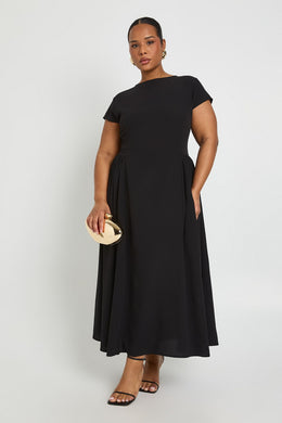 Plus Textured Volume Skirt Midaxi Dress