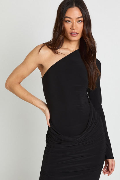 Tall Asymmetric Drape Midaxi Dress