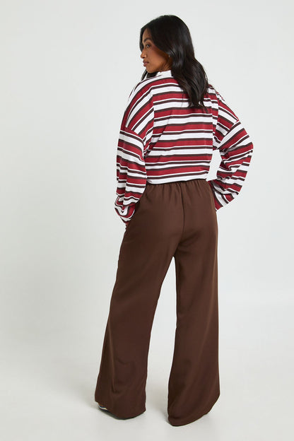 Petite Woven Elasticated Waist Straight Leg Trousers