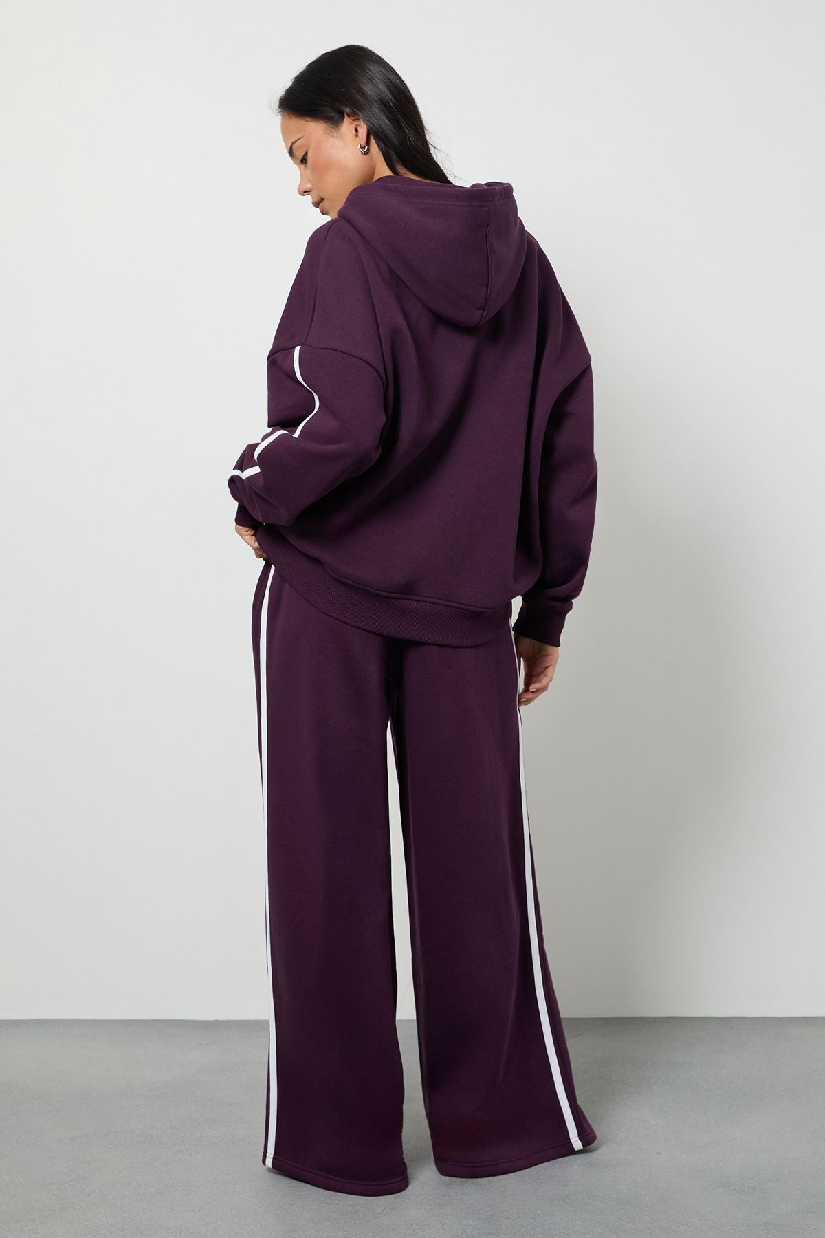 Side Stripe Hooded Straight Leg Tracksuit