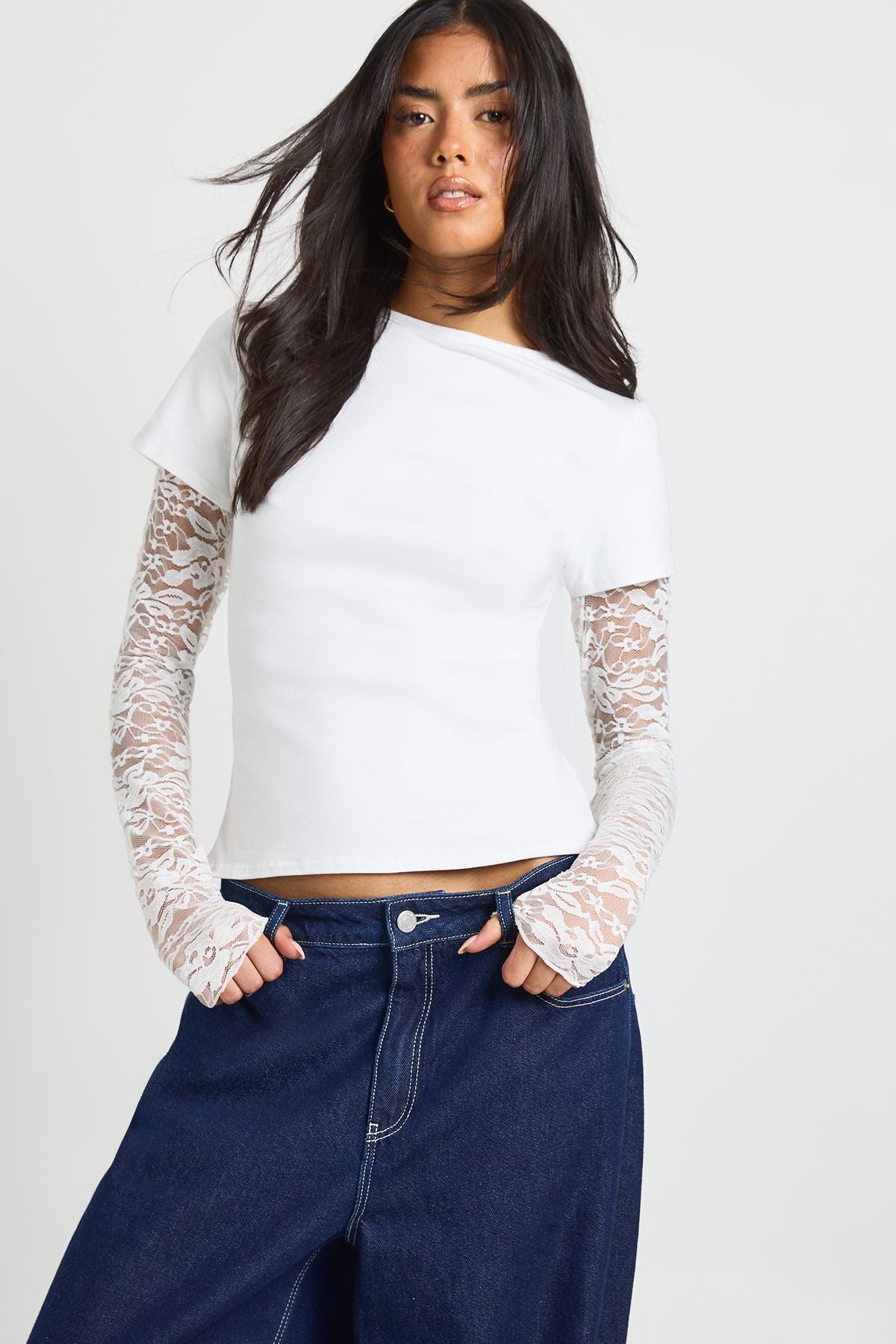 Lace Sleeved Baby Tee