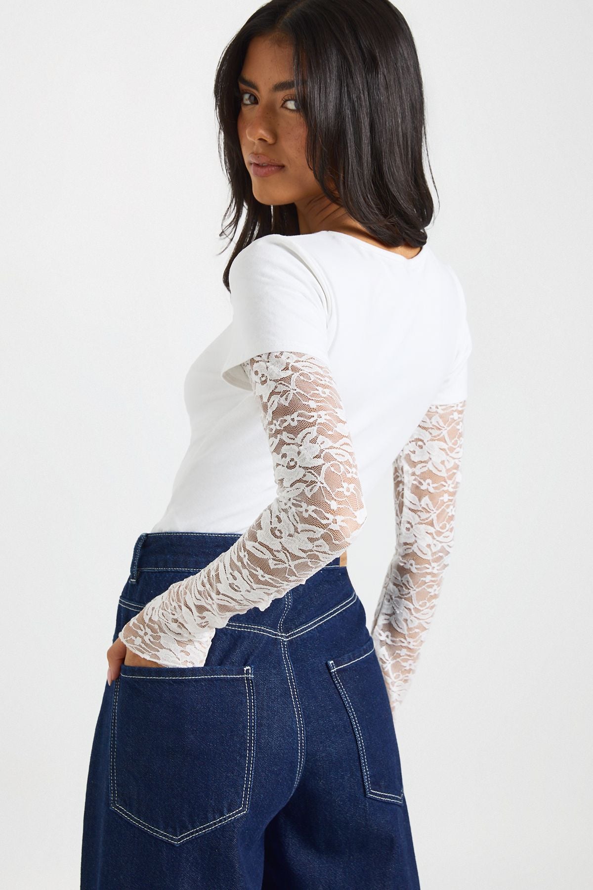 Lace Sleeved Baby Tee
