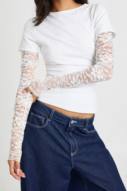 Lace Sleeved Baby Tee