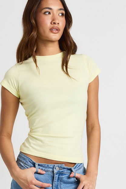 Basic Short Sleeve Longline Fitted Top