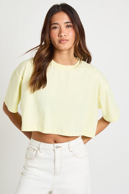Basic Oversized Boxy Crop T-Shirt