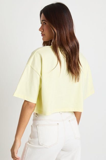 Basic Oversized Boxy Crop T-Shirt