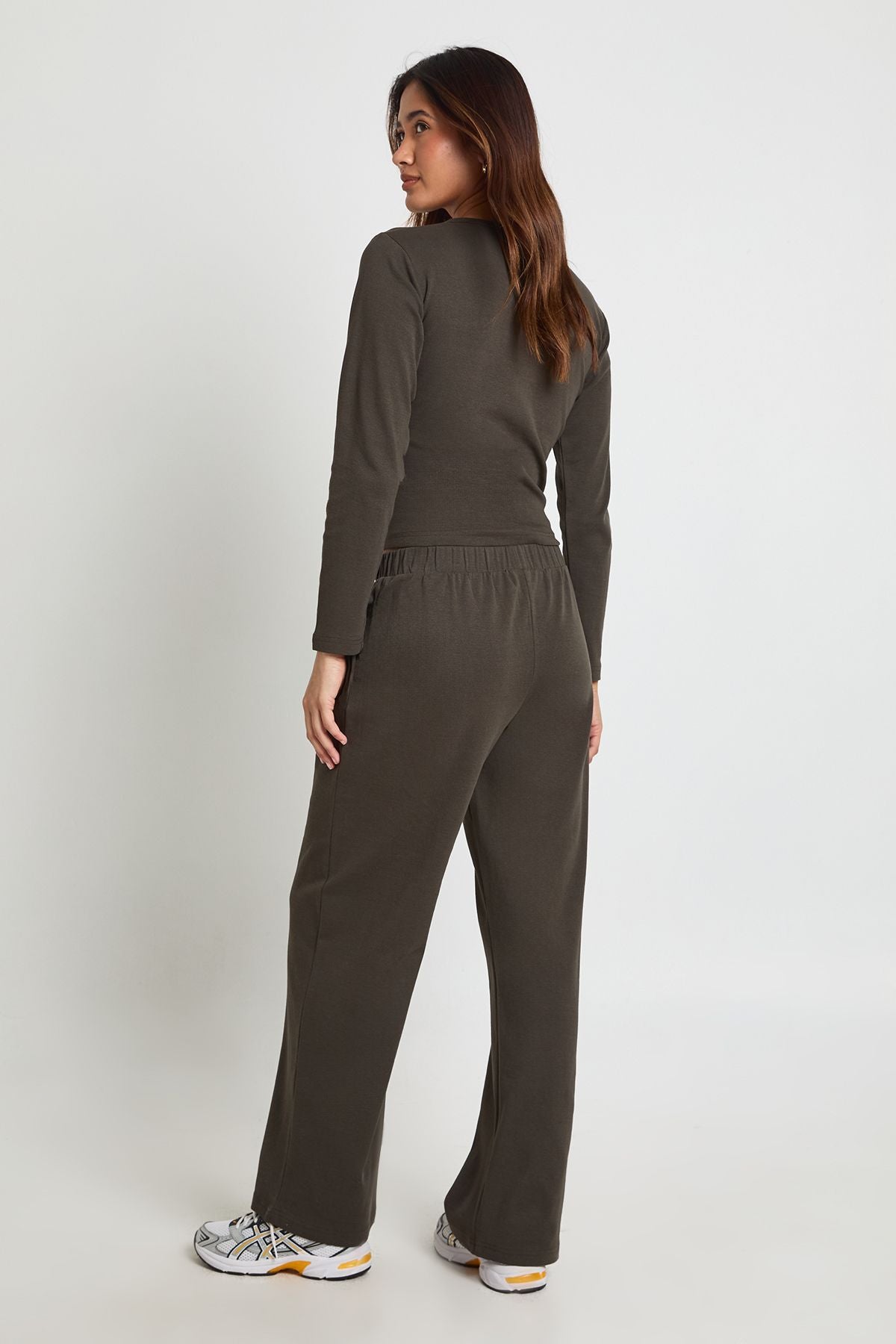 Cotton Button Through Crew Neck Top & Trouser Co Ord