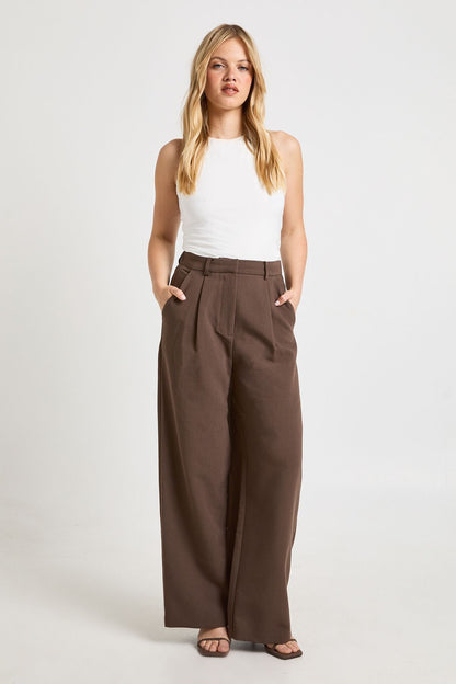 Petite Essential Wide Leg Tailored Trousers