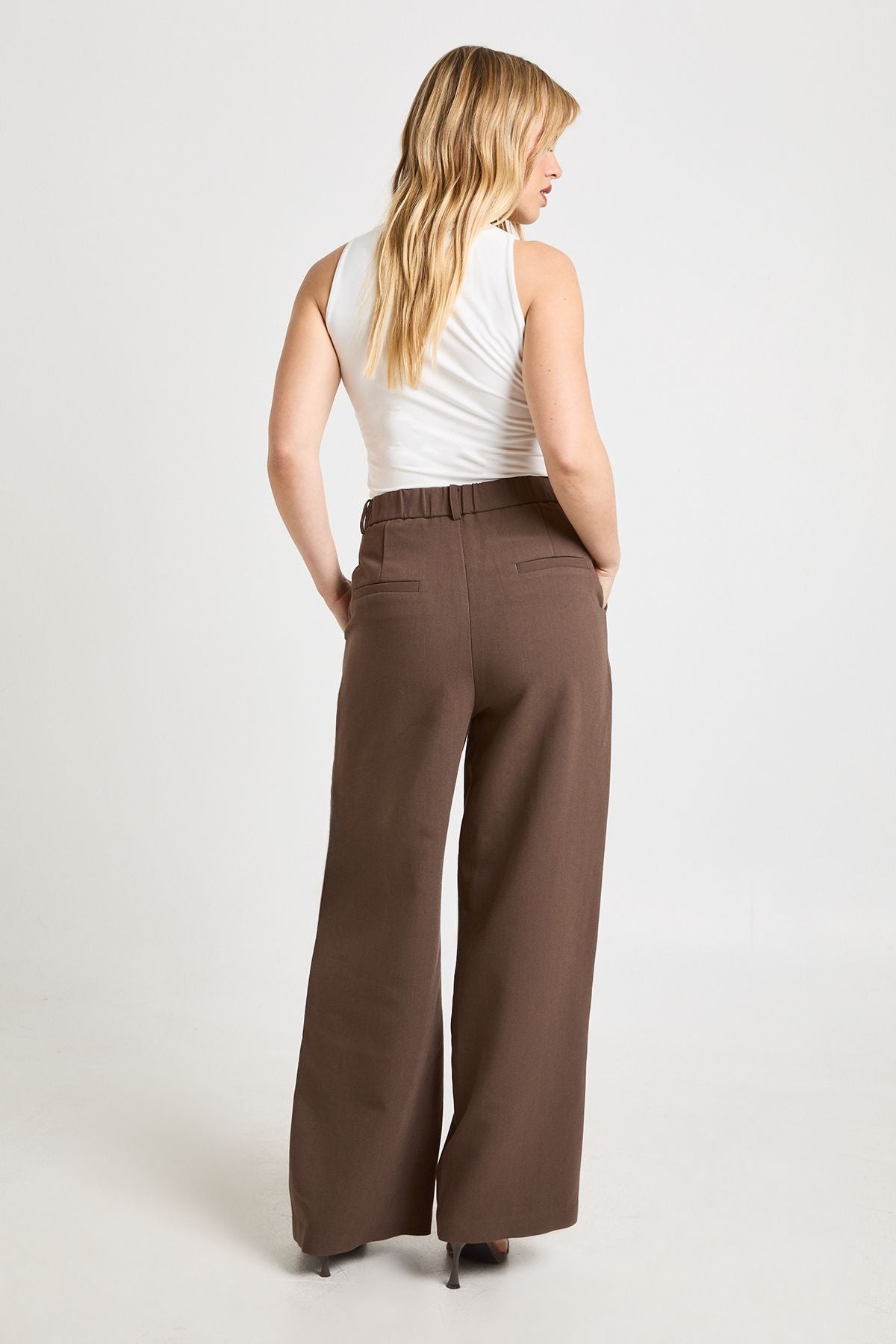 Petite Essential Wide Leg Tailored Trousers