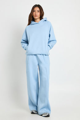 Oversized Hoodie And Pintuck Straight Leg Jogger Tracksuit