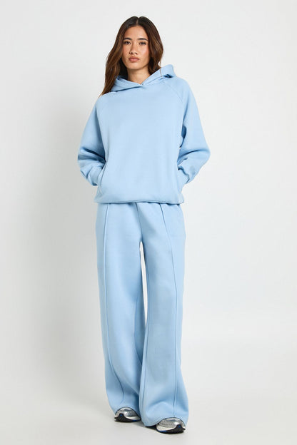 Oversized Hoodie And Pintuck Straight Leg Jogger Tracksuit