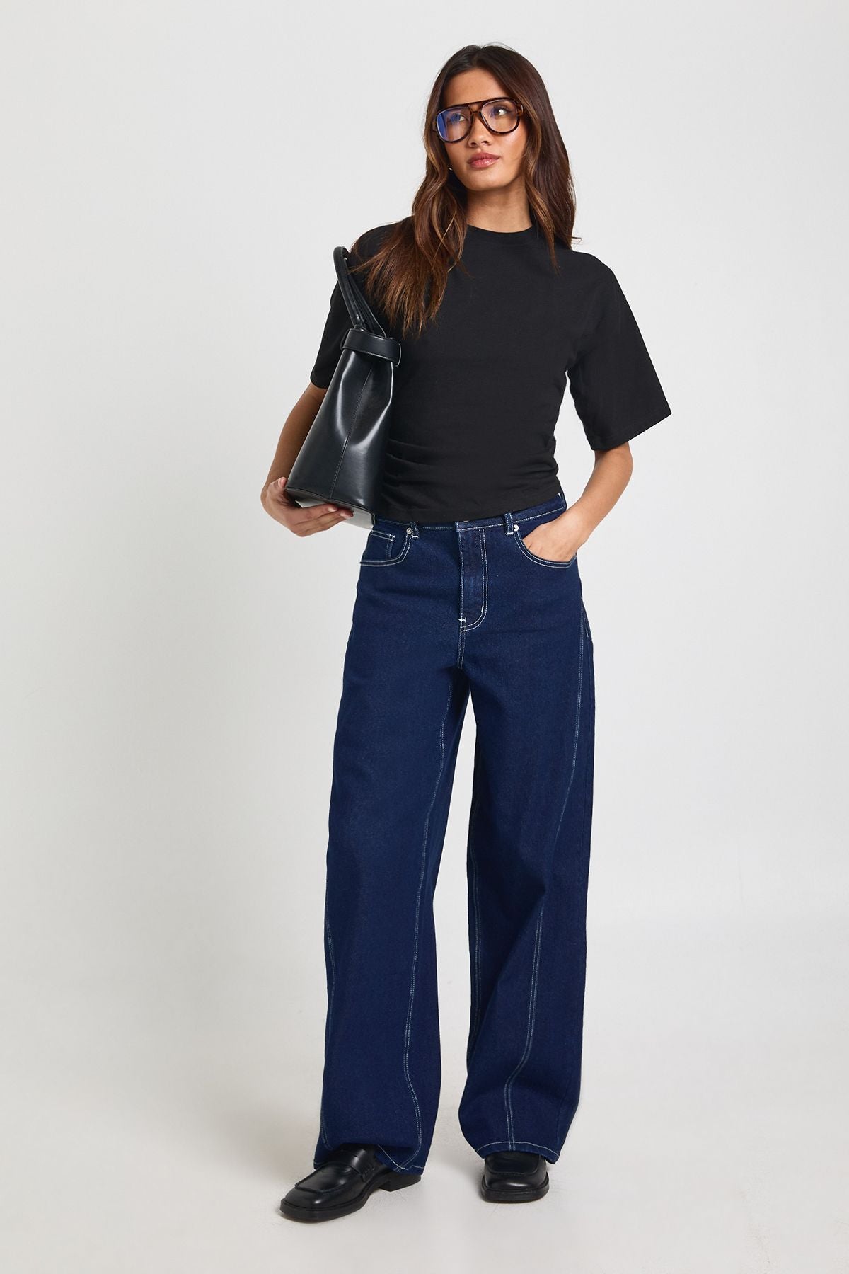 Short Sleeve Cinched Waist T-shirt
