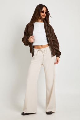 Tall Woven Elasticated Waist Straight Leg Trousers
