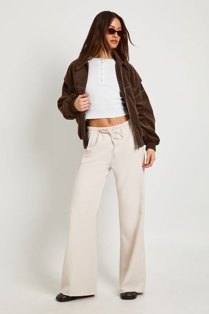 Tall Woven Elasticated Waist Straight Leg Trousers