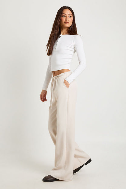 Tall Woven Elasticated Waist Straight Leg Trousers