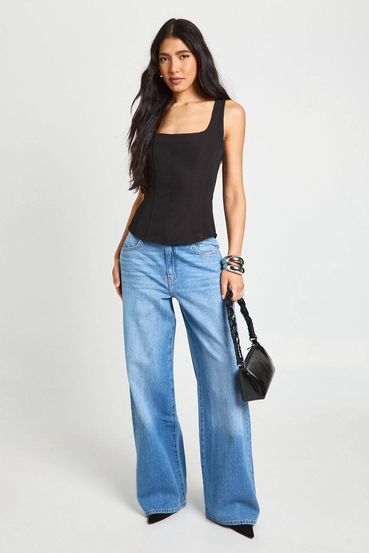 Tall Structured Crepe Corset Top