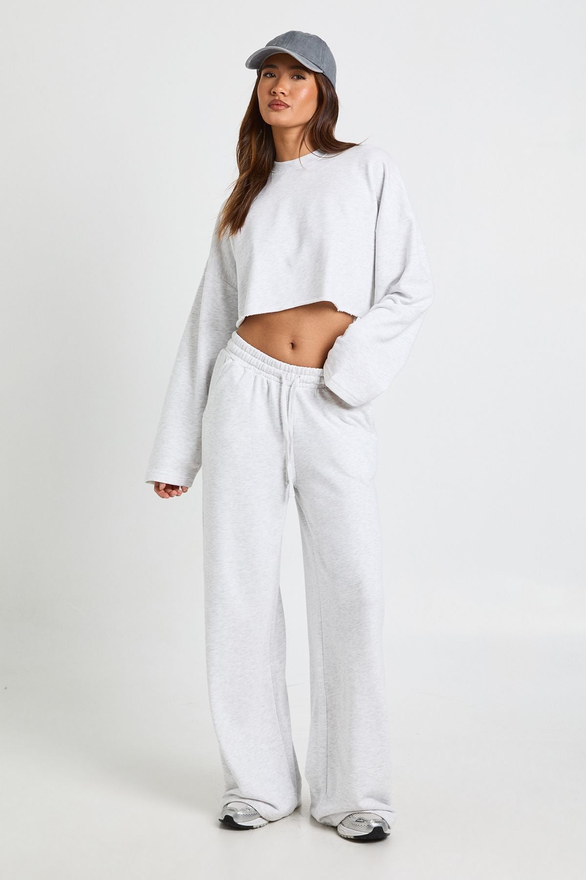 Boxy Crop Sweatshirt Tracksuit