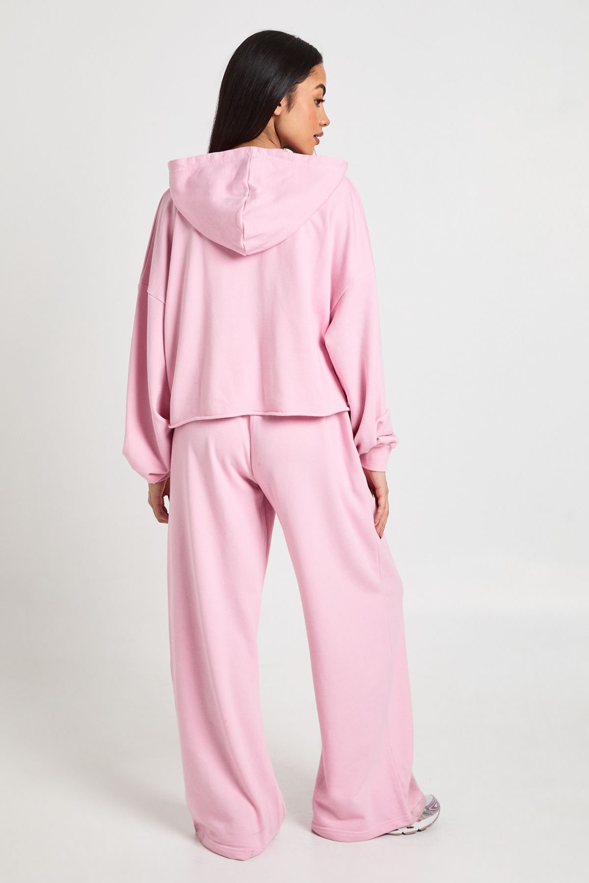 Washed Distressed Hem Straight Leg Tracksuit