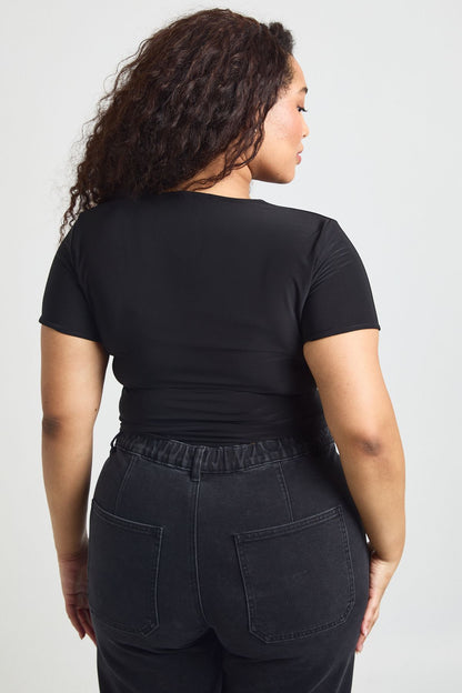 Plus Double Layer Slinky Fitted Bodysuit