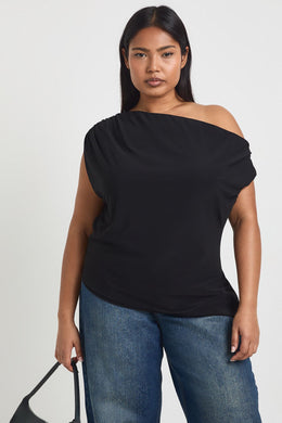 Plus Off The Shoulder Asymmetric Top