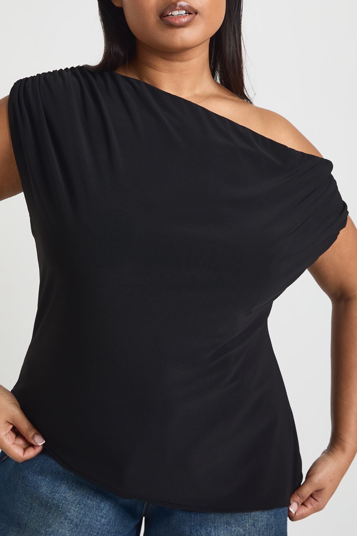 Plus Off The Shoulder Asymmetric Top
