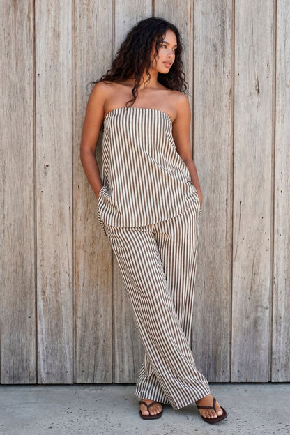 Drawstring Stripe Trouser