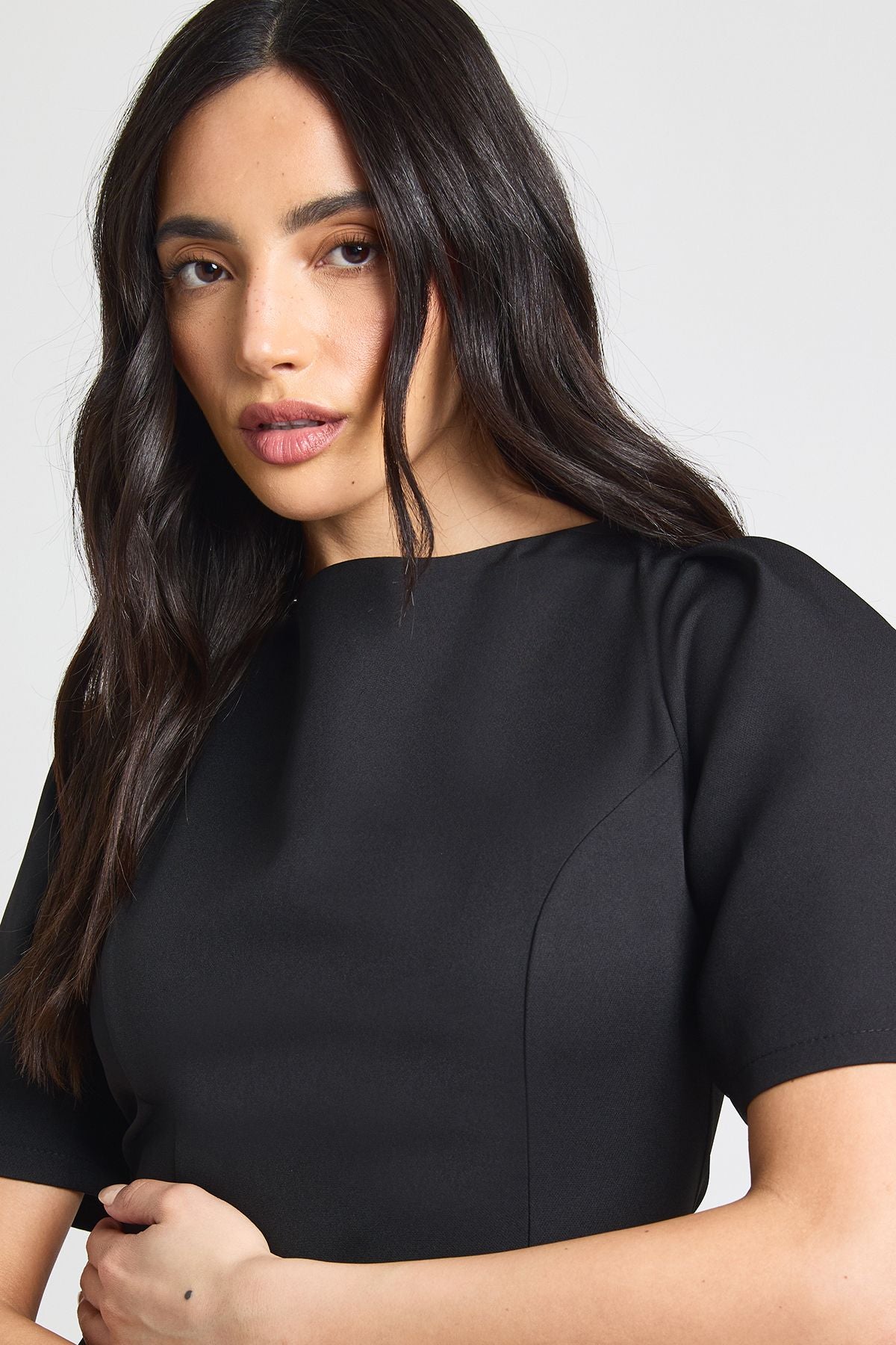 Structured Seam Detail Mini Dress