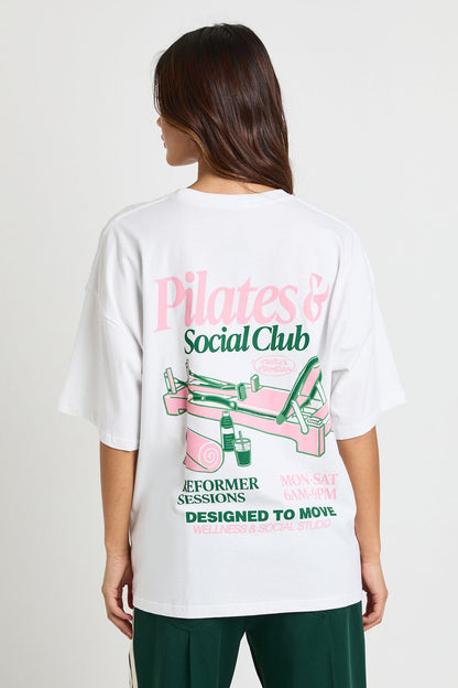 Reformer Pilates and Social Club Front and Back Printed T-Shirt